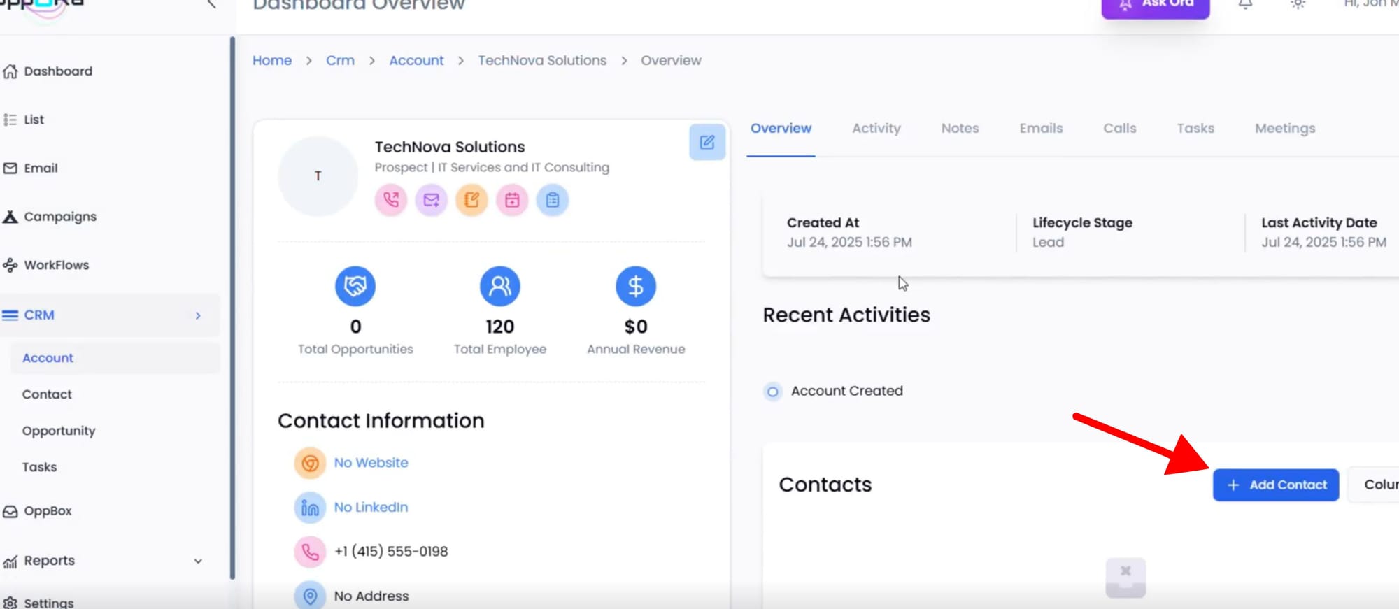 Create New Contact.