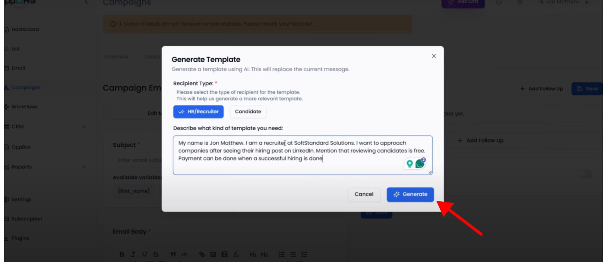 AI-generated template