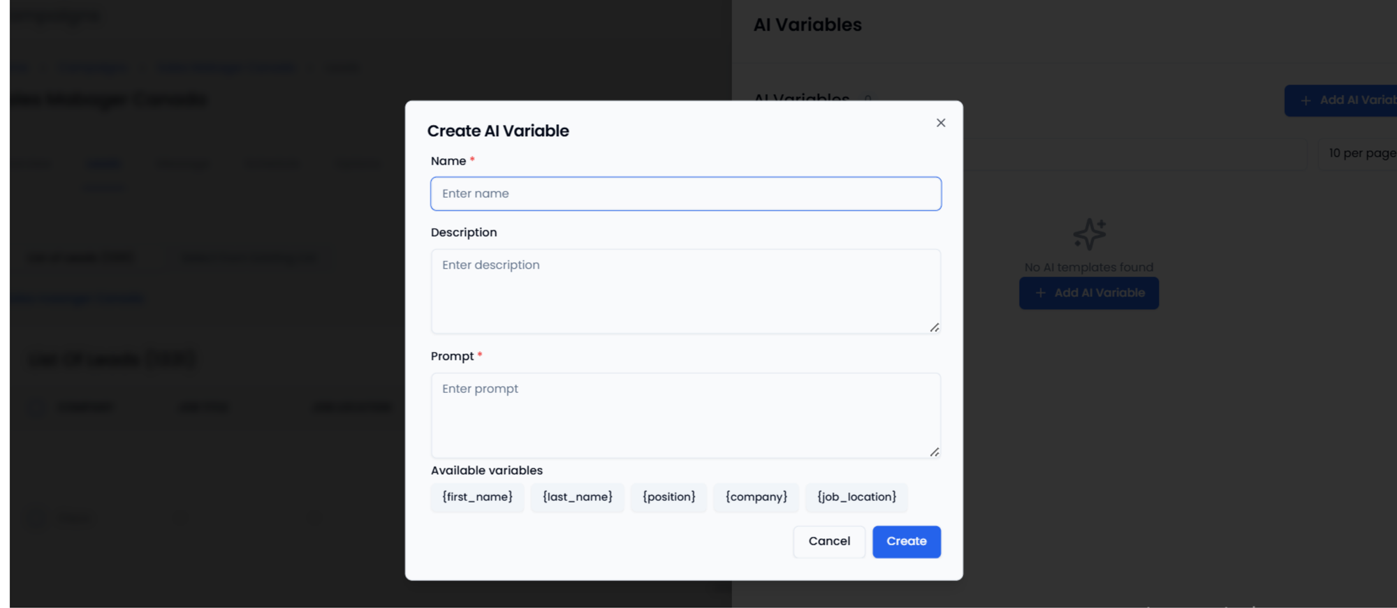 Define your variable