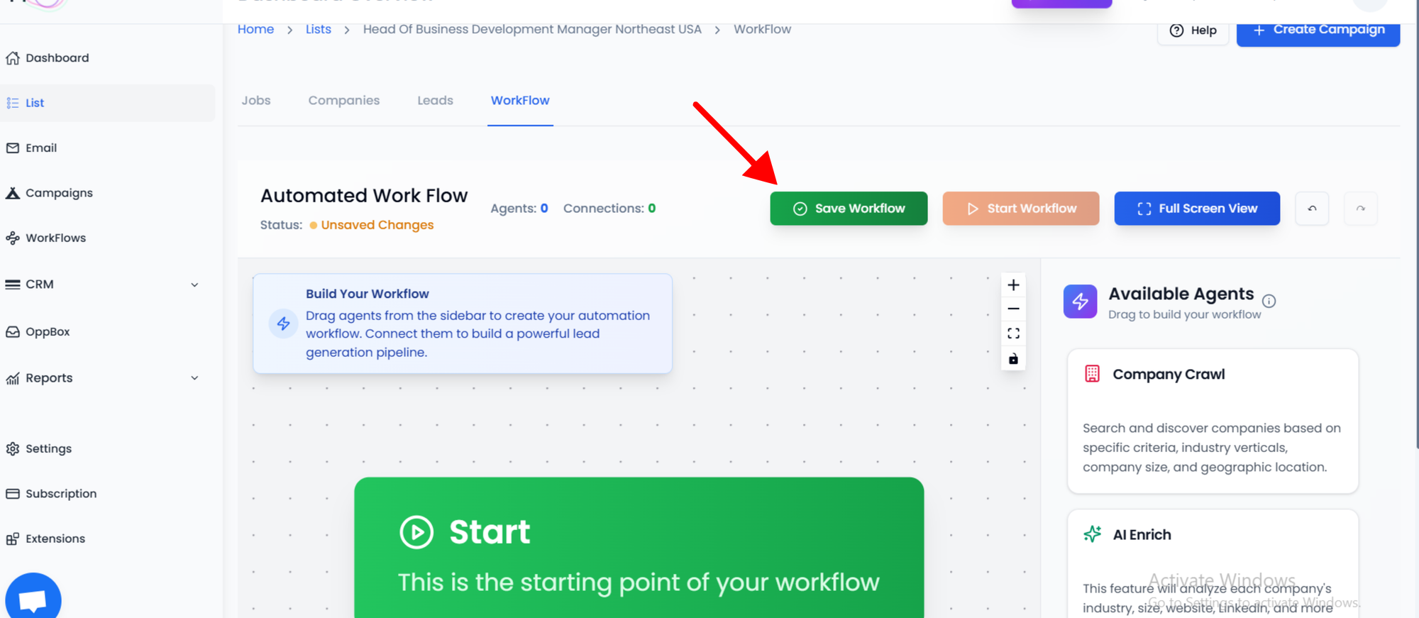 Save Workflow