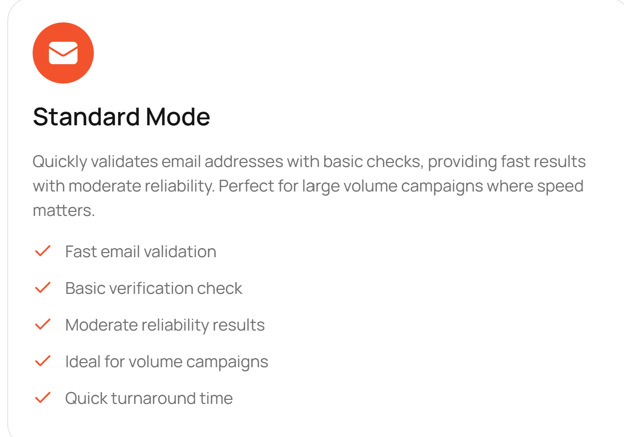 Standard Mode of Oppora – Fast Validation for Large Lists
