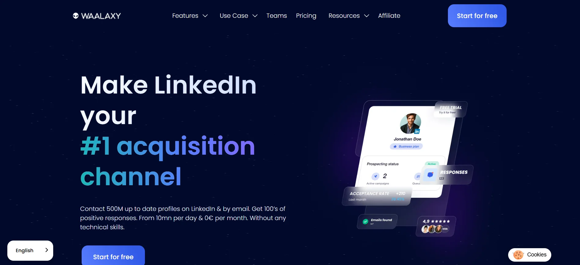 Waalaxy – Beginner-Friendly LinkedIn Outreach