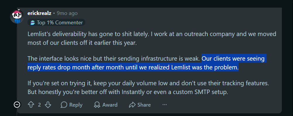 lemlist reddit review