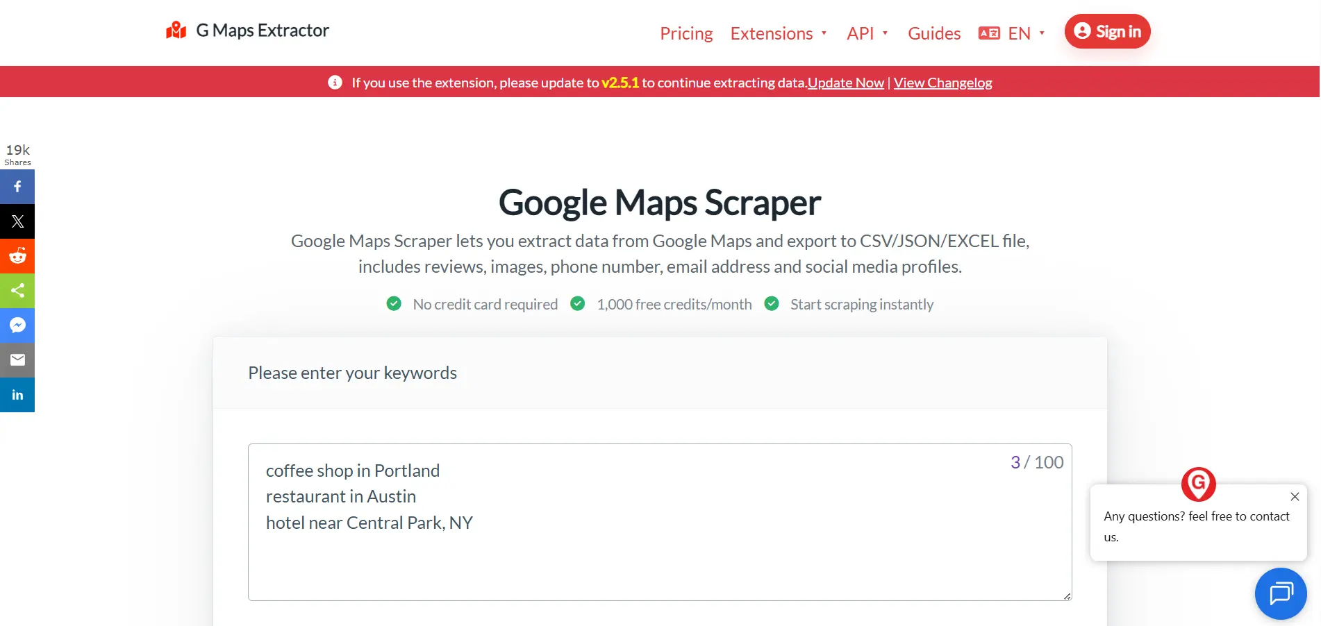 G Maps Extractor
